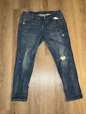 Old Navy Women's Dark Blue Skinny Distressed Jeans